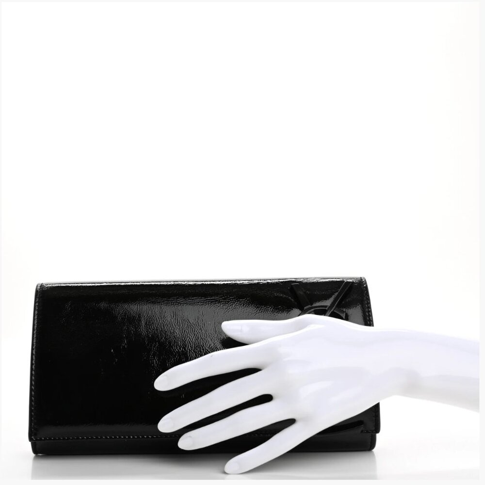 Saint Laurent Patent Smoking Clutch Black NEW - Picture 10 of 12